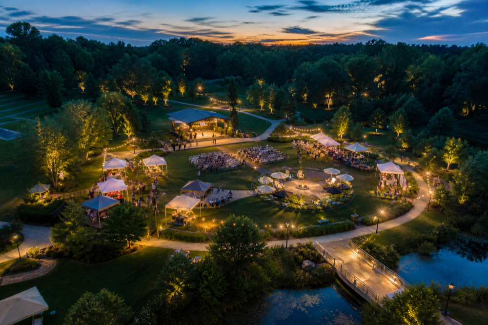 Conceptual aerial view of a fictional outdoor event